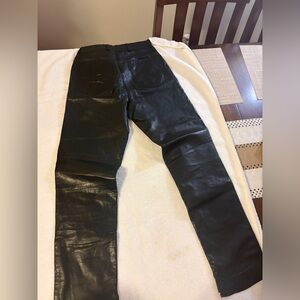 Black Leather Women's Pants
